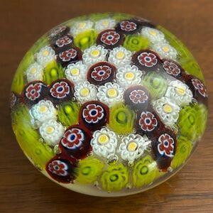 Murano Ann Primrose Cristalleria Collection‎ Glass Floral Paper Weight